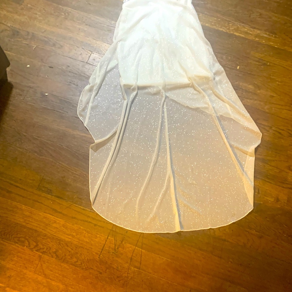 Strapless White Formal Dress